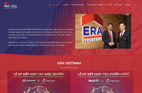 Thiết kế website EraTara.com