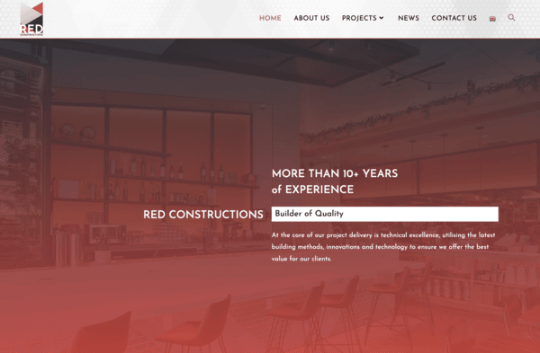 Thiết kế giao diện website RedConstructions.com